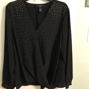 Alfani special occasion black blouse